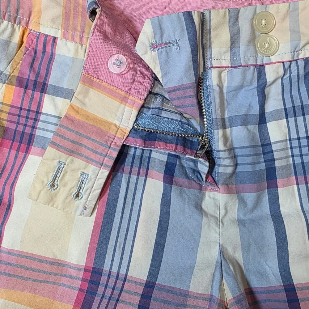 Tommy Hilfiger Women‎ Plaid Bermuda Shorts Size 10 Pink Blue Yellow Beige Casual - Picture 8 of 9